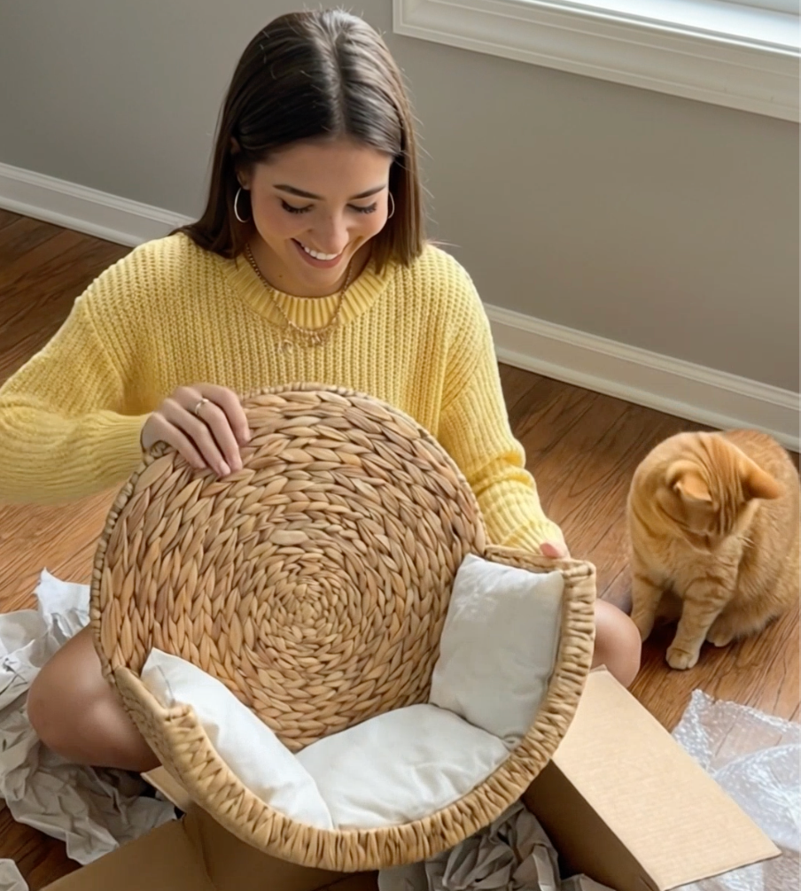 Luno — Handwoven Cat Bed Cave